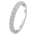 9ct White Gold 0.10ct Diamond Square Detail Eternity Ring