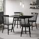 Black Wooden Drop Leaf Dining Table with 4 Spindle Dining Chairs - Olsen