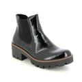 Rieker 79265-01 Niton Black Patent Womens Chelsea Boots
