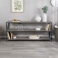 Grey Wooden Effect Bookcase with Metal Frame - Foster
