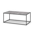 Staten Large Rectangular Coffee Table in Faux Concrete & Black Metal Base - Julian Bowen