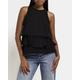 River Island Womens Black Frill Top