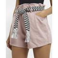 River Island Womens Pink Belted Paperbag Shorts