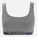 Emporio Armani Women's Striped Cotton Bralette - Marine Grey Stripe - XS