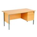 Sonata Rectangular 1500mm Desk with Single 2 Drawer - EF1575REC2DPBEBK