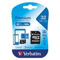 Verbatim Micro SDHC Card Including Adapter 32GB Black - 44083