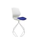 Florence Spindle White Frame Visitor Chair in Bespoke Seat Stevia Blue