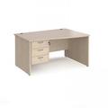 Maestro 25 right hand wave desk 1400mm wide with 3 drawer pedestal -