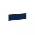 Straight fabric desktop screen 1200mm x 380mm - blue fabric with black