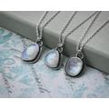 Rainbow Moonstone & Sterling Silver Pendant Solid Gemstone Necklace Handmade Jewellery