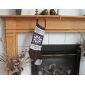 Ready To Ship Brown, Taupe & White Knit Christmas Stocking