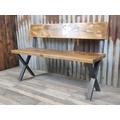 Bench With Back Modern-Industrial Style, Dining Table Bench, Solid Wood