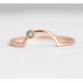 Curved Opal Ring, Small Gemstone Stacking Filigree Nesting Wedding Band