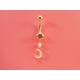 14K Real Solid Yellow Gold Dangling Moon Belly Button Ring Piercing