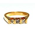 0.50Ct Natural Fancy Light Yellow Diamonds Ring Channel Bar 14Kt