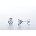 Portuguese Cut Man Made Diamond Simulant Stud Earrings, Available in Titanium, White Gold & Surgical Steel 5mm Or 6mm Sizes