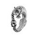 Siberian Tiger Cuff Bangle Rhodium Plated Metal Alloy Set With Enamel & Sparkling Swarovski Crystals By Jewelaridesigns