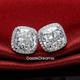 2.28Tcw Cushion Cut Moissanite Gold Earring, 6mm Halo Pushback Silver Diamond Woman Earrings Studs