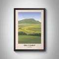 Pen-Y-Ghent Poster, Yorkshire Dales, Mountains, Hiking, UK Countryside, National Park, 3 Peaks Challange, Ingleborough, Whernside
