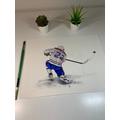 Cole Caufield Goal // Montreal Canadiens Hockey Goalie Nhl Watercolour Painting