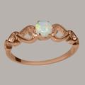 10K Rose Gold Natural Opal Womens Solitaire Ring - Customizable 9K, 10K, 14K, 18K, Yellow, Or White Platinum