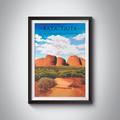 Kata Tjuta Poster, Australia Travel Print, Uluru National Park Northern Territory, Alice Springs, Aboriginal Art, Olgas