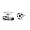 Mixed Pair Football Boots & Ball Design Cufflinks in Personalised Cufflink Box
