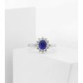 Blue Sapphire Ring in 950 Platinum/14K - Ceylon & Diamond Ring-Blue Engagement Ring-Free Shipping-Ready To Ship