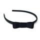 Black Bow Headband Satin Alice Band Side