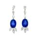 16.78Ct Ceylon Sapphire & 4.26Ct Diamond, 9Ct White Gold Drop Earrings - Vintage Circa 1960