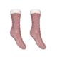 Women Soft Fluffy Socks Warm Winter Cozy Brushed Inside Pink Knitted