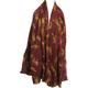 Burgundy Beige Fox Print Long Large Cotton Fashion Scarf Stole Jk224