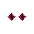 July Birthstone Earrings in Rose Gold & Ruby