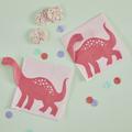 Pink Dinosaur Party Napkin, Birthday Napkins, Paper Napkins