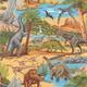 100% Cotton Fabric Nutex Lost World Dinosaurs Fossils Bones T-Rex