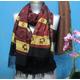 Claret Red Vintage Scarf/Flower Print Shawl/Fringed Scarves/Gift For Her/Spring Summer Fall Accessories