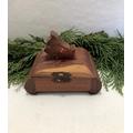 Vintage Small Cedar Wood Trinket Box Ocean Drive Beach Sc