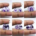 1 Pair, Natural Amethyst Gemstone, Rose Cut Cabochon, Shape Fancy, Desinger Stone, High Quality Loose