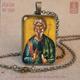 st Andrew The Apostle Orthodox Icon Pendant Necklace/Keychain, Byzantine Icon, Greek