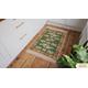 Green Cream Turkish Kilim Area Rug/Ikat Aztec Boho Reversible Kilm Washable Rug /Leaf