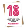 18Th Birthday Card - Funny Joke For 18 Year Old