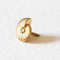 Ammonite Diamond Lapel Pin - Silver/Gold Ammonite Lapel Pin, Tie Diamond Fossil Beach Wedding