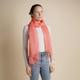 Linen Scarf Coral Pink With Tassels