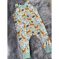 Handmade Unisex Cotton Jersey Leopard Rompers, Jungle Dungarees, Animal Fun, Baby Gift, New Shower Gift