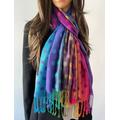 Rainbow Scarves Colourful Scarf With Polka Dots Bubbles, Lightweight Multicolour Pashmina Shawl, Long, Reversible, Ladies Gift Gifts For Her