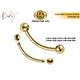 14K Solid Gold Bananabell - Curved Barbell Piercing Jewelry For Lip, Helix, Tragus, Lobe, Cartilage 16G & 14G 6mm To 20mm