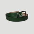 Mens Handmade Moss Green Leather Belt , Full Grain Vegetable Tanned 1.25