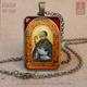 Saint Columba Of Iona Icon Pendant Necklace Or Keychain, Irish Saint, Celtic Gifts, Jewelry, Knot, Christian Gift