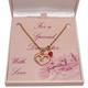 Rose Gold Necklace With Birthstone & Heart Pendant. Gift For Daughter, Sister, Friend Etc