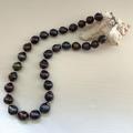 Diana Ingram Necklace With Large Graduated Cultured Freshwater Black Baroque